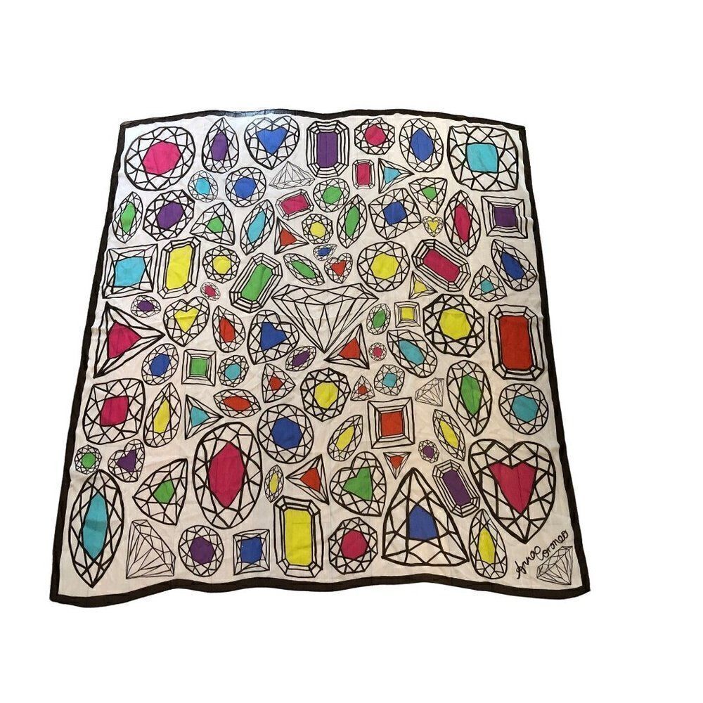 Anna Coroneo Silk Scarf abstract 42” x 42”